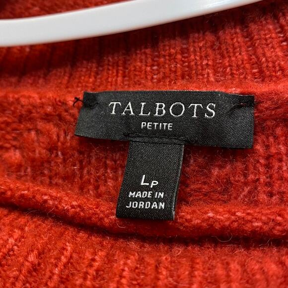 Talbot Lpetite Dark Orange Sweater Acrylic Blend Long Sleeve Cozy Warm - Picture 4 of 5